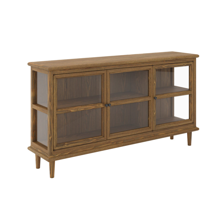 Westport Smoked Wood & Clear Glass Sideboard